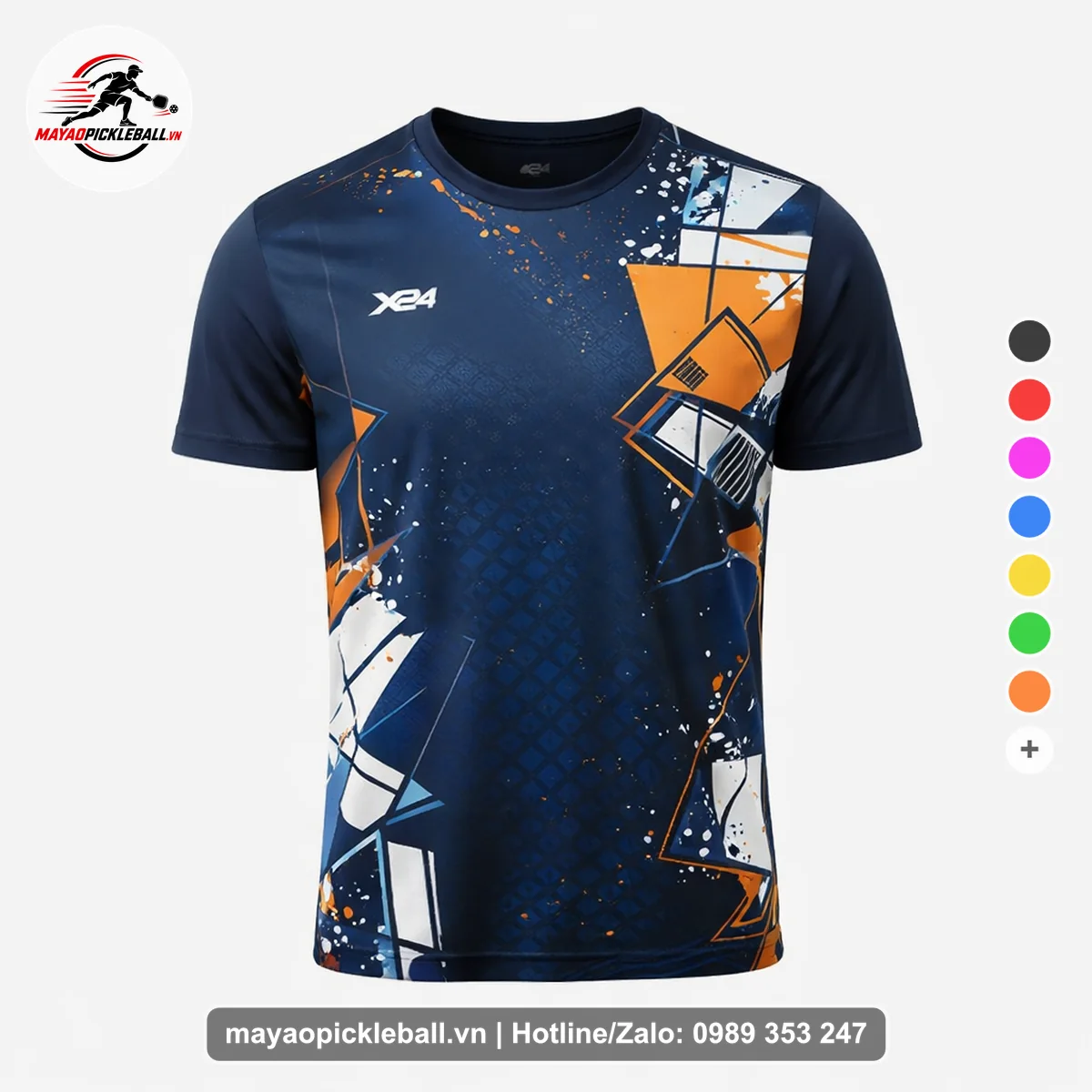 Bộ quần áo pickleball X24-PB-116 tím áo có tay có cổ