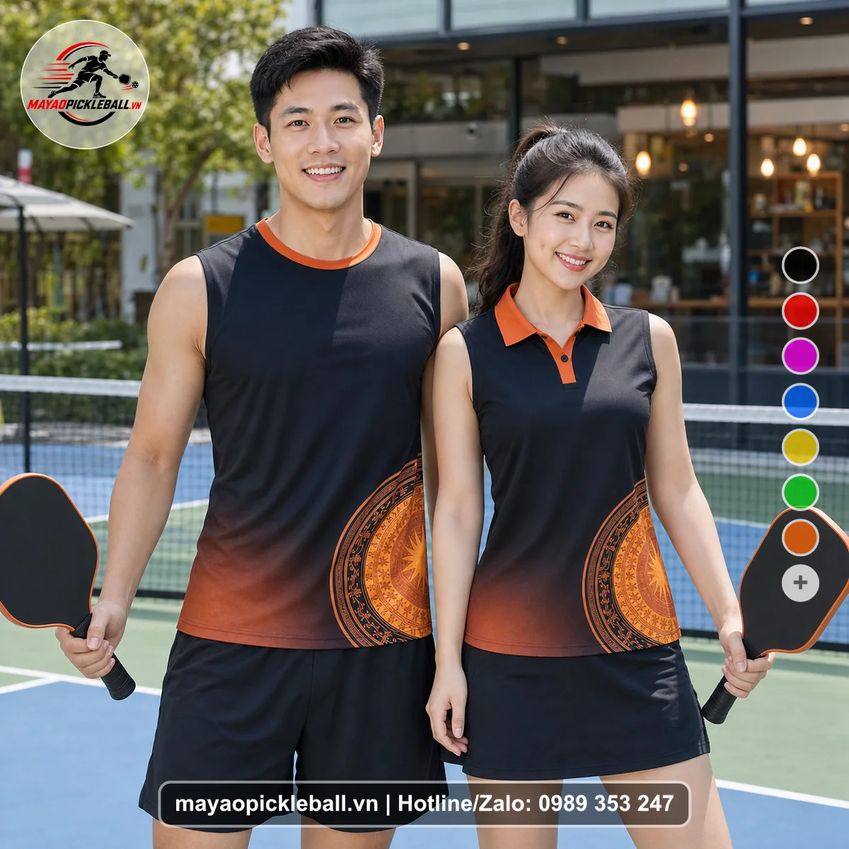 Bộ quần áo pickleball X24-PB-259 nổi bật biến thể không ống tay