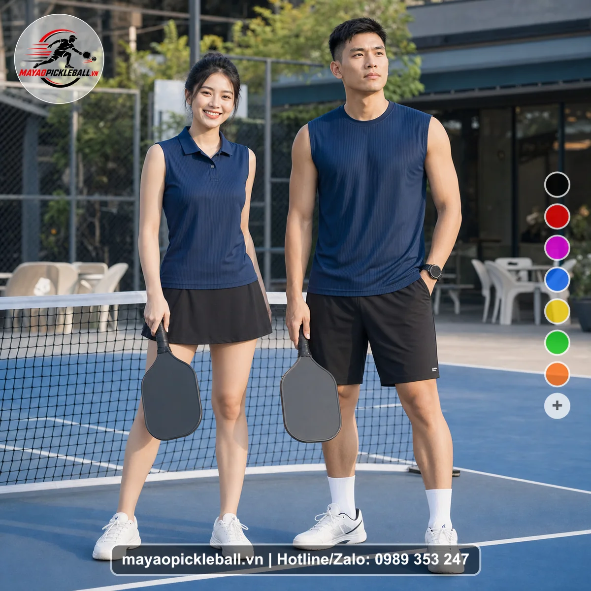 Bộ quần áo pickleball X24-PB-288 đỏ biến thể không ống tay