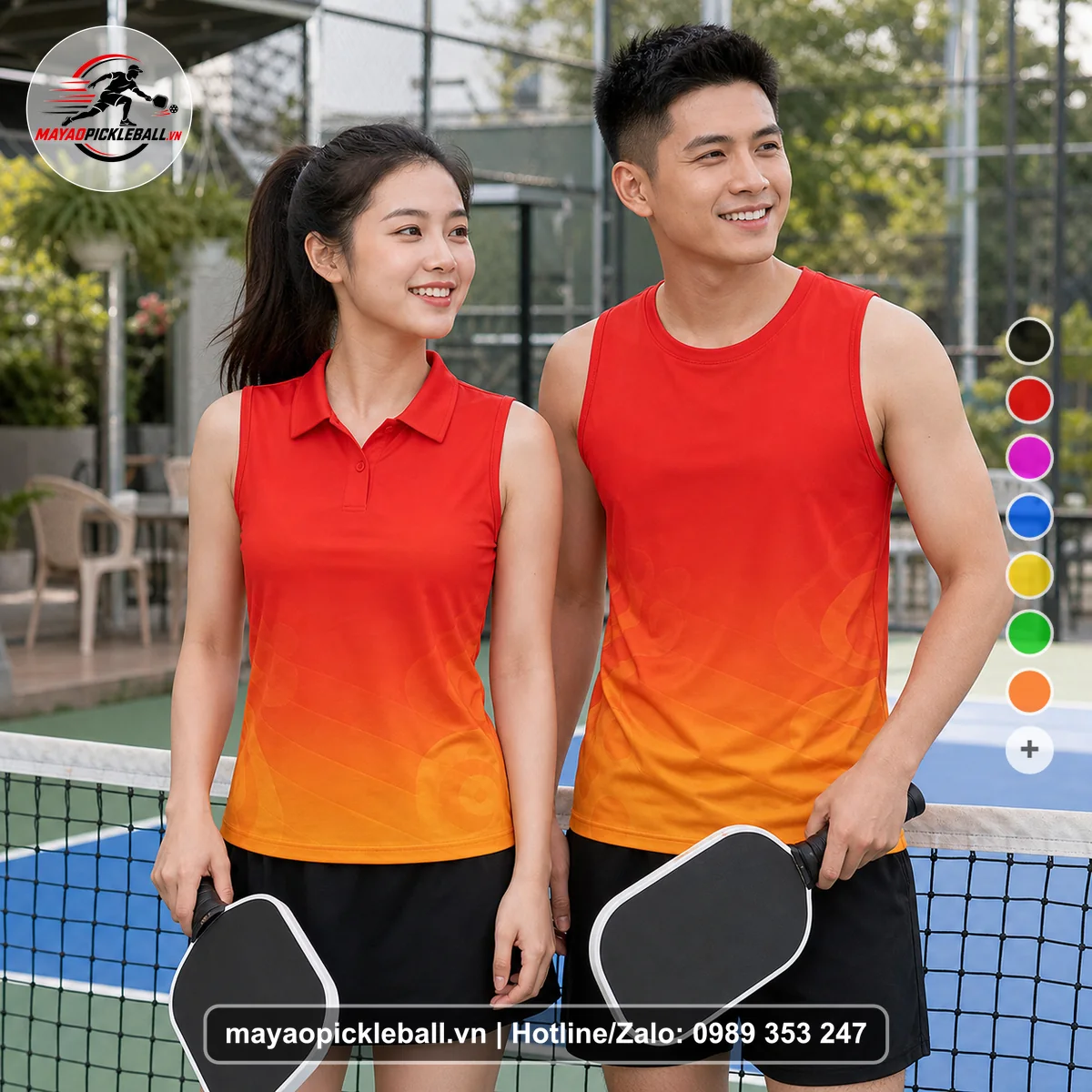 Bộ quần áo pickleball X24-PB-291 nổi bật biến thể không ống tay