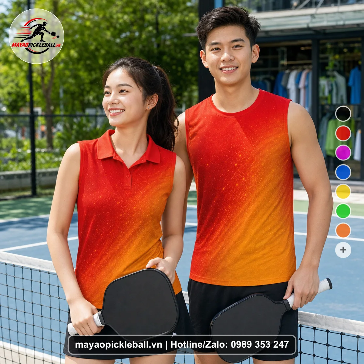 Bộ quần áo pickleball X24-PB-293 nổi bật biến thể không ống tay