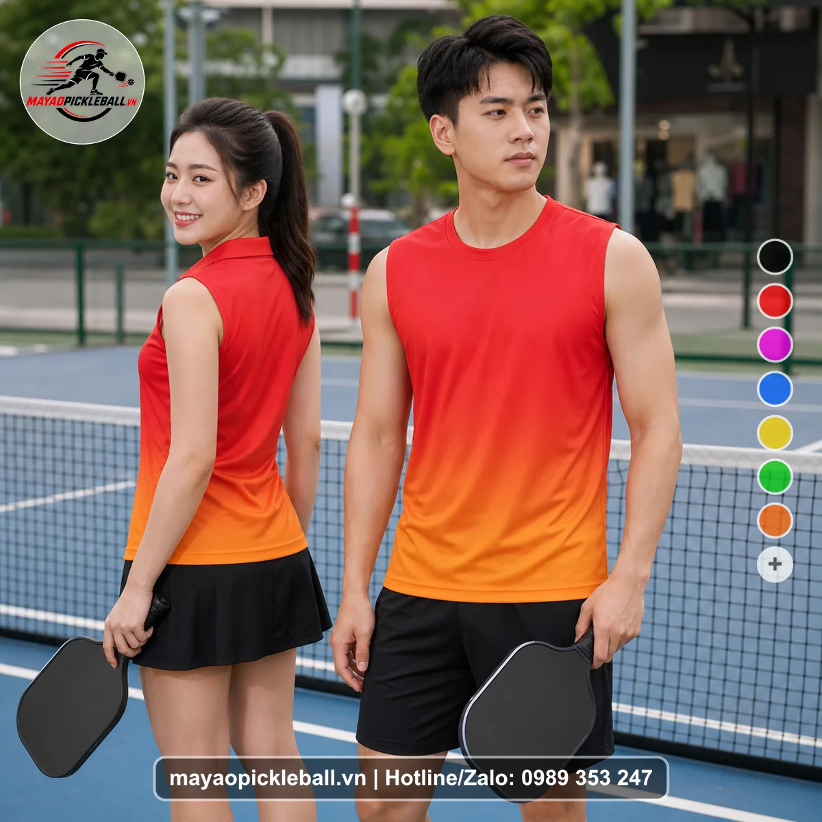 Bộ quần áo pickleball X24-PB-328 nổi bật biến thể không ống tay