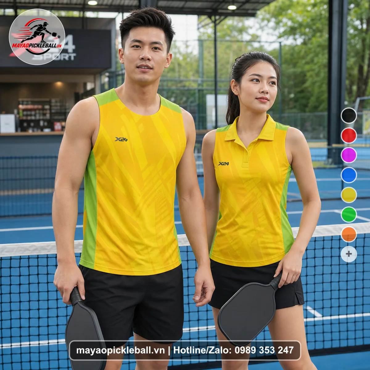 Bộ quần áo pickleball X24-PB-347 nổi bật biến thể không ống tay