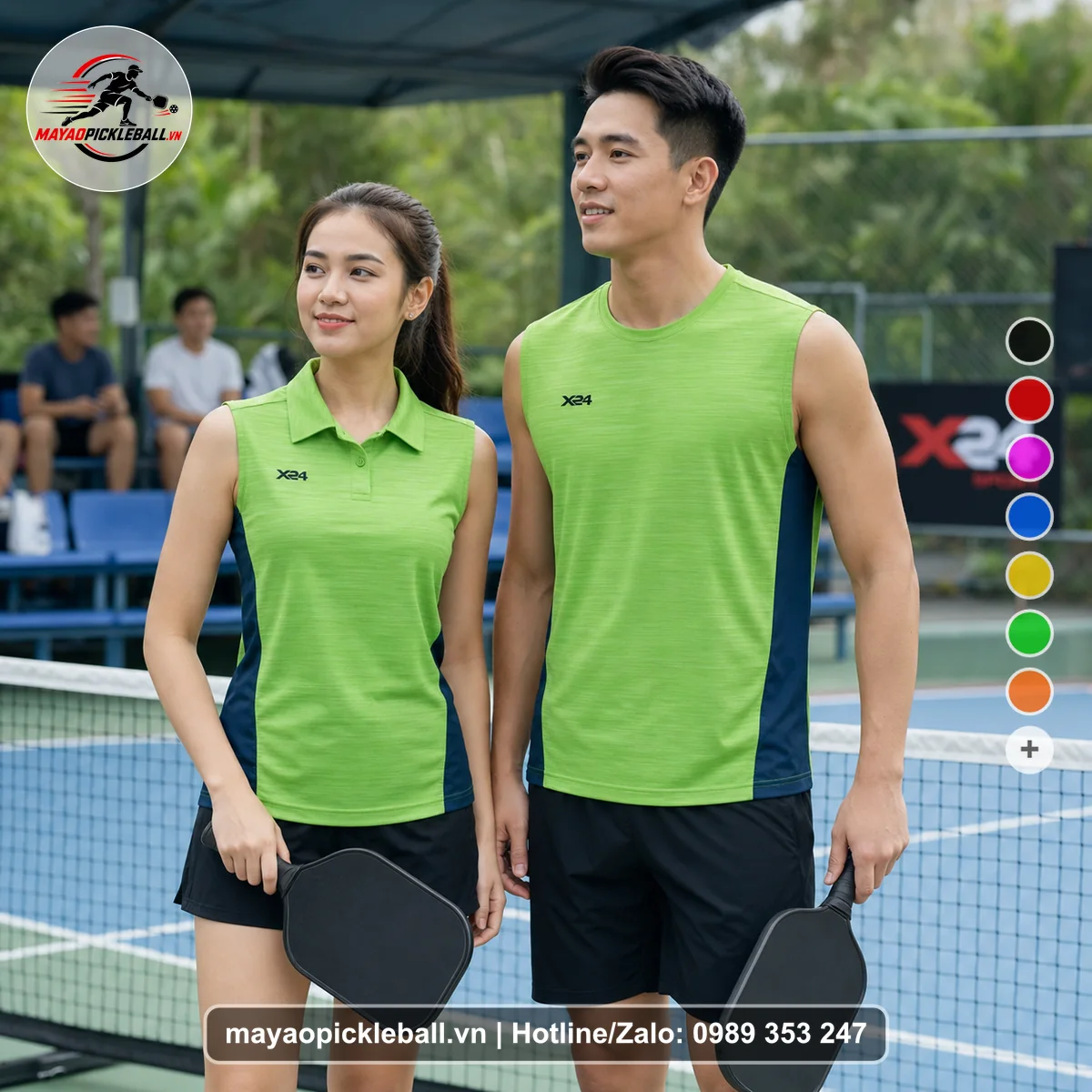 Bộ quần áo pickleball X24-PB-363 nổi bật biến thể không ống tay