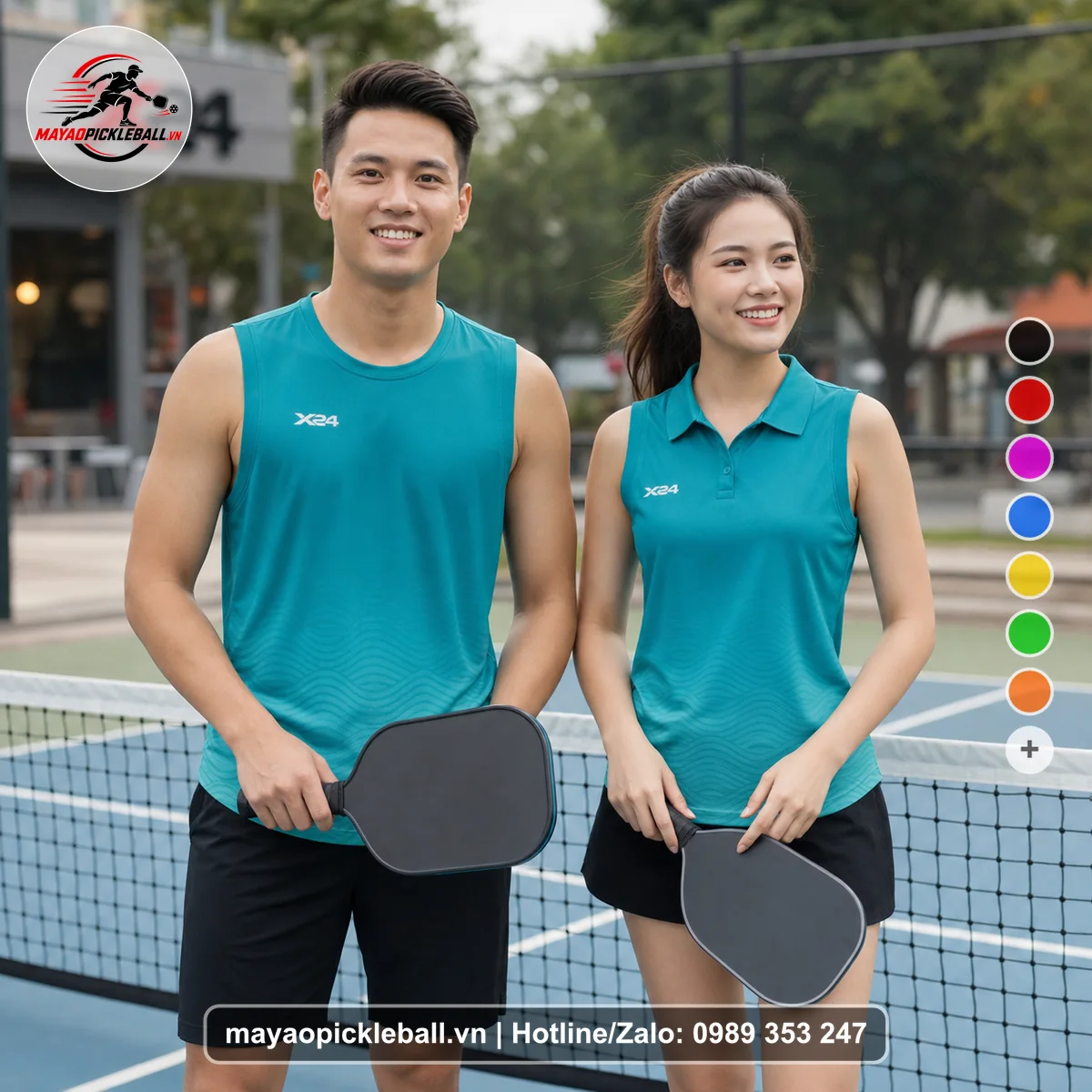 Bộ quần áo pickleball X24-PB-394 nổi bật biến thể không ống tay