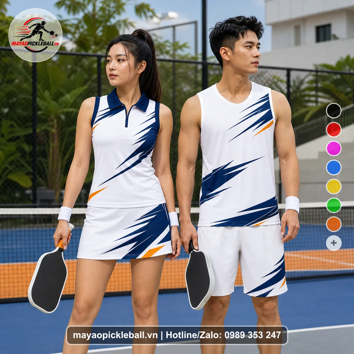 Bộ quần áo pickleball X24-PB-410 nổi bật biến thể không ống tay