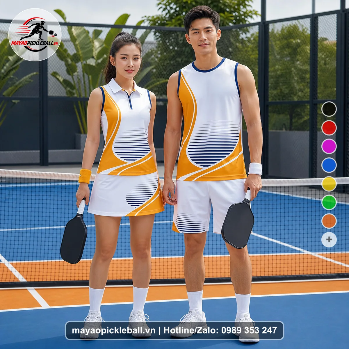 Bộ quần áo pickleball X24-PB-411 đỏ biến thể không ống tay