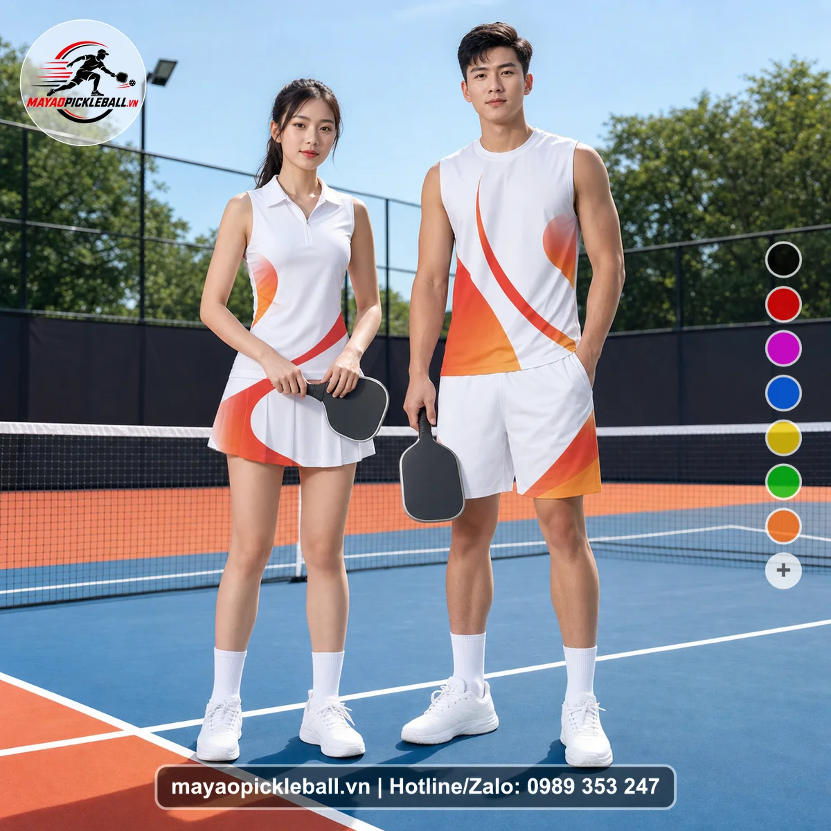 Bộ quần áo pickleball X24-PB-419 nổi bật biến thể không ống tay