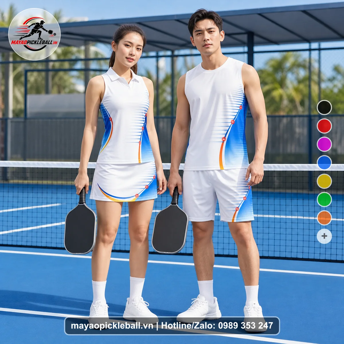 Bộ quần áo pickleball X24-PB-420 nổi bật biến thể không ống tay