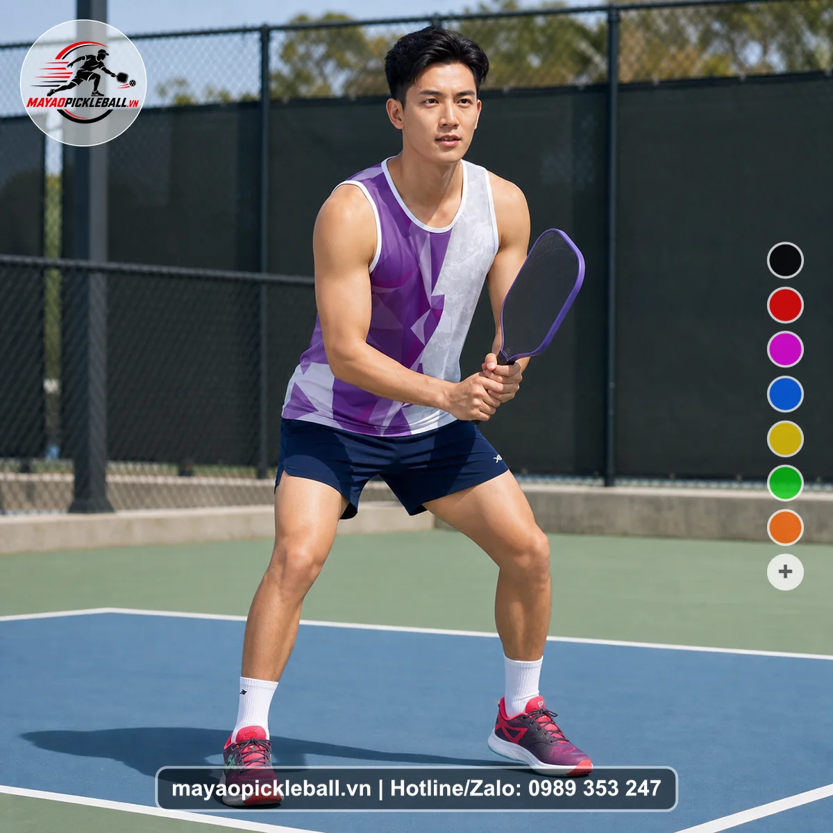Bộ quần áo pickleball X24-PB-570 nổi bật biến thể không ống tay