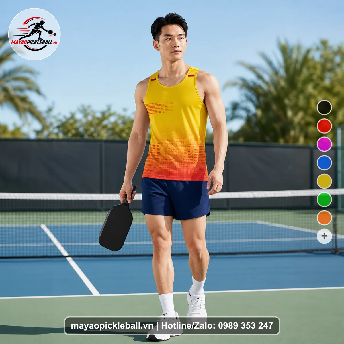 Bộ quần áo pickleball X24-PB-572 nổi bật áo có tay có cổ