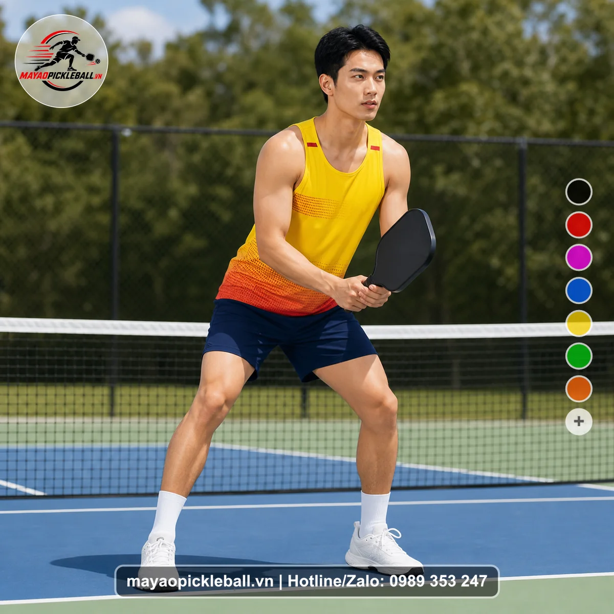 Bộ quần áo pickleball X24-PB-572 nổi bật biến thể không ống tay
