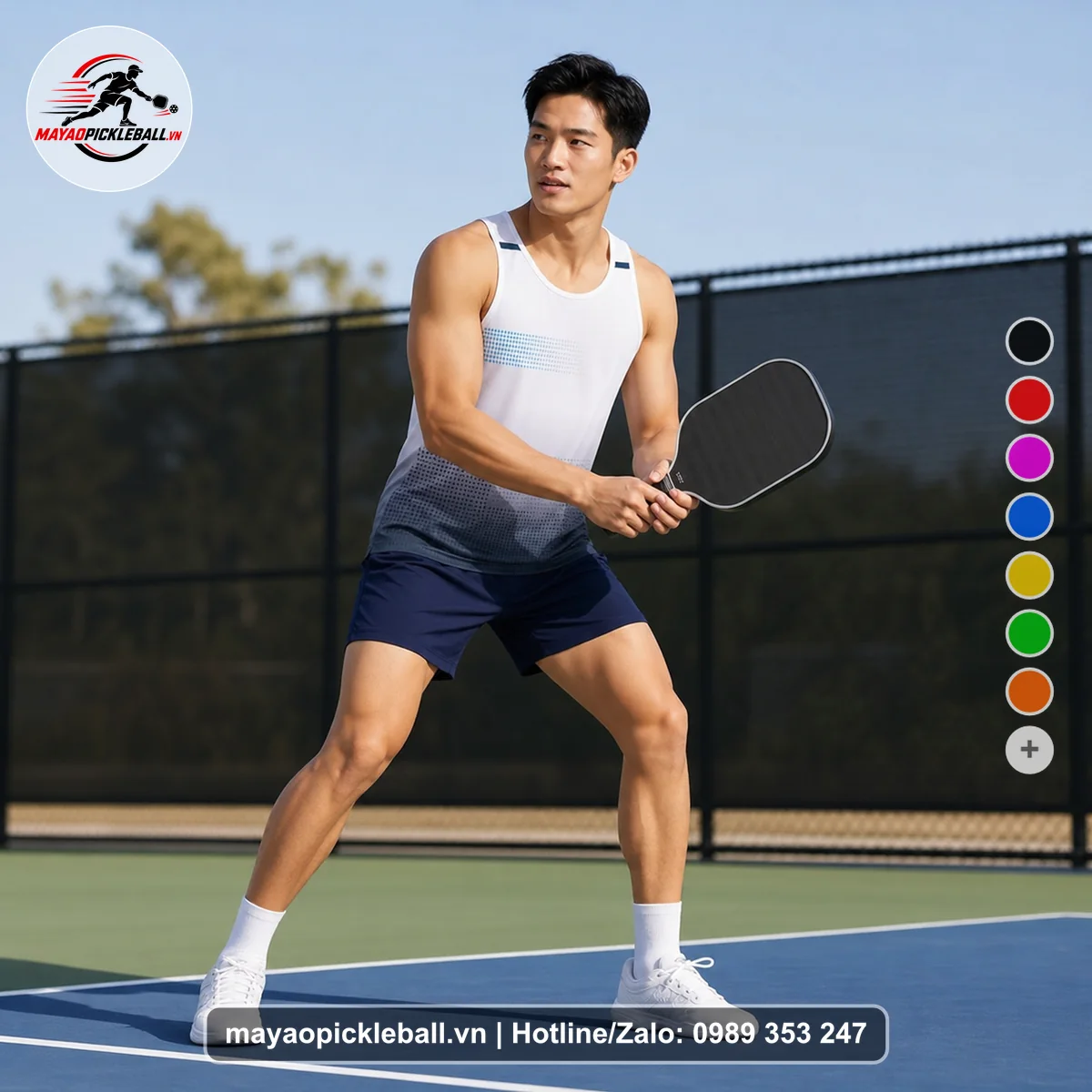 Bộ quần áo pickleball X24-PB-573 nổi bật biến thể không ống tay
