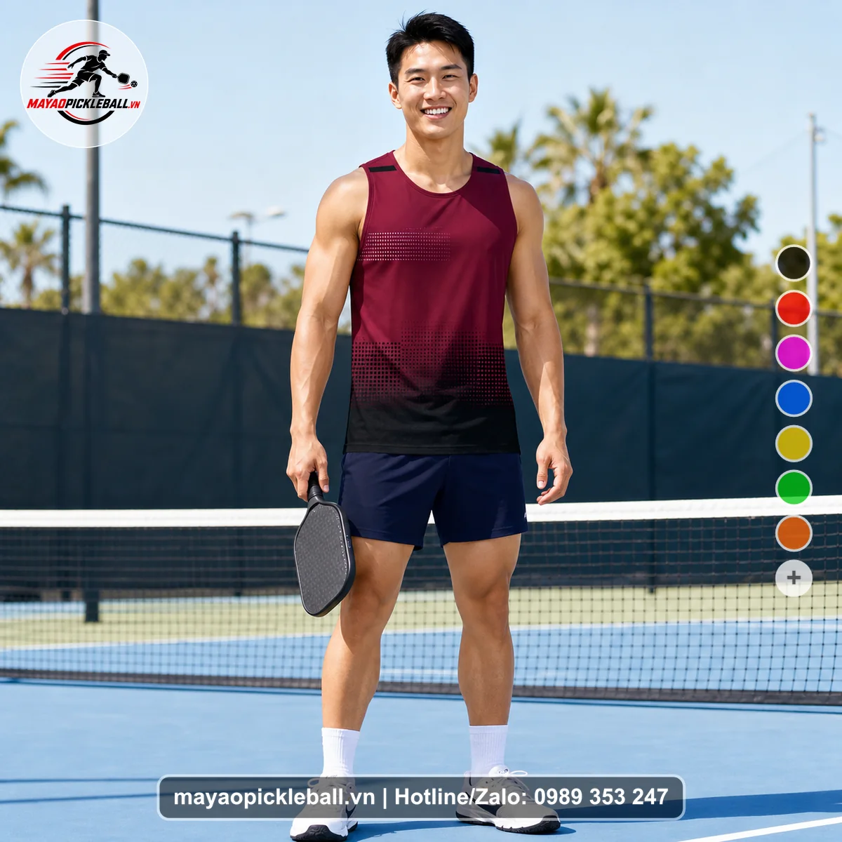 Bộ quần áo pickleball X24-PB-574 nổi bật áo có tay có cổ