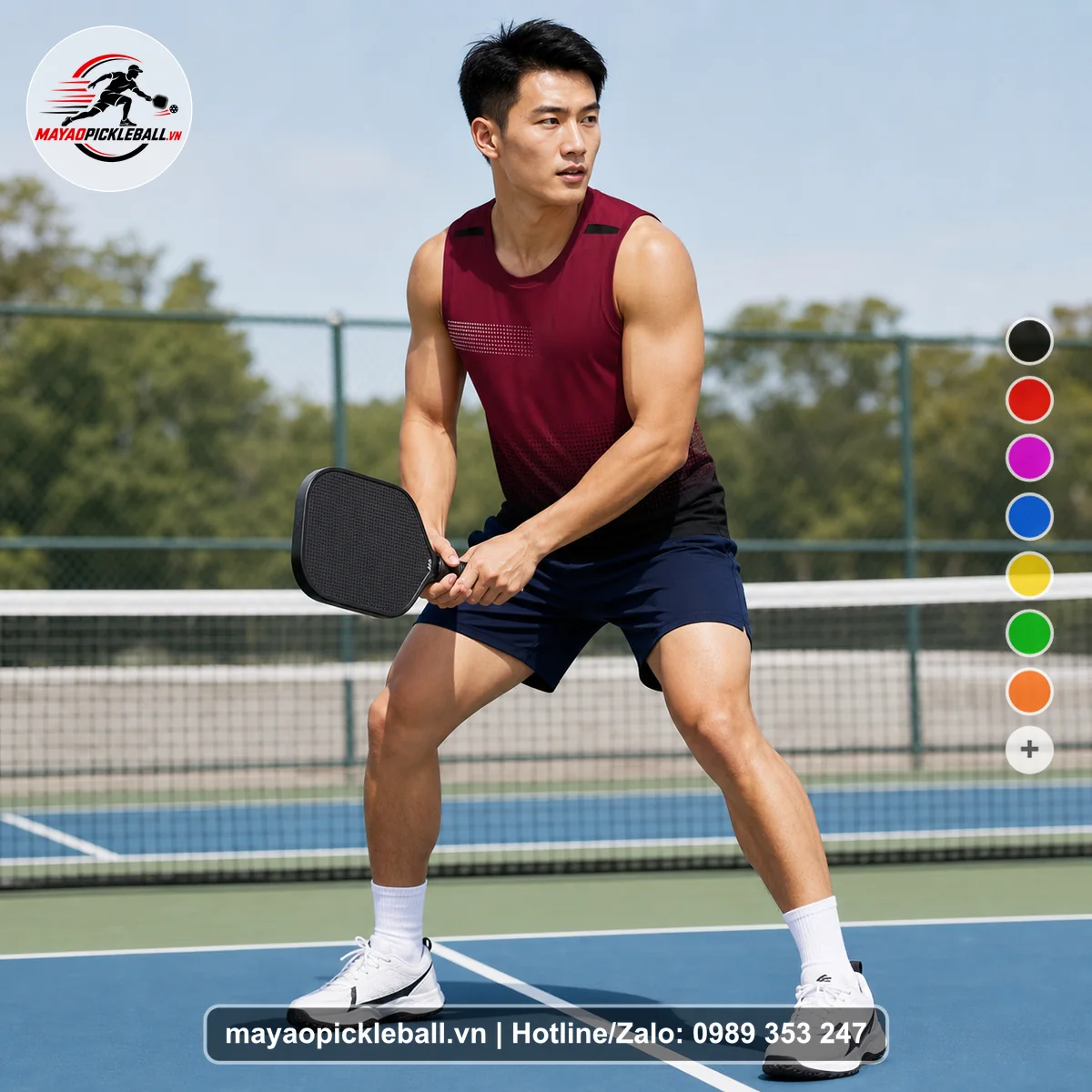 Bộ quần áo pickleball X24-PB-574 nổi bật biến thể không ống tay