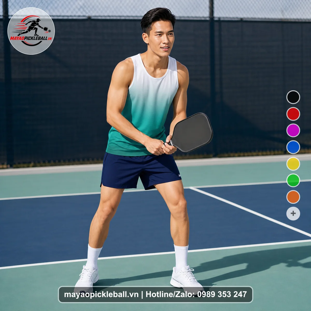 Bộ quần áo pickleball X24-PB-575 nổi bật biến thể không ống tay