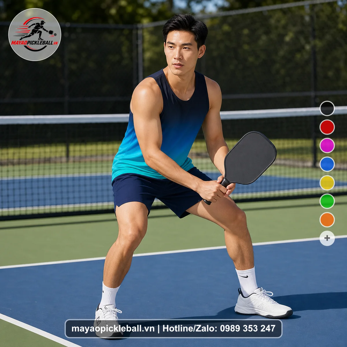 Bộ quần áo pickleball X24-PB-576 nổi bật biến thể không ống tay